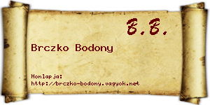 Brczko Bodony névjegykártya